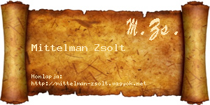 Mittelman Zsolt névjegykártya